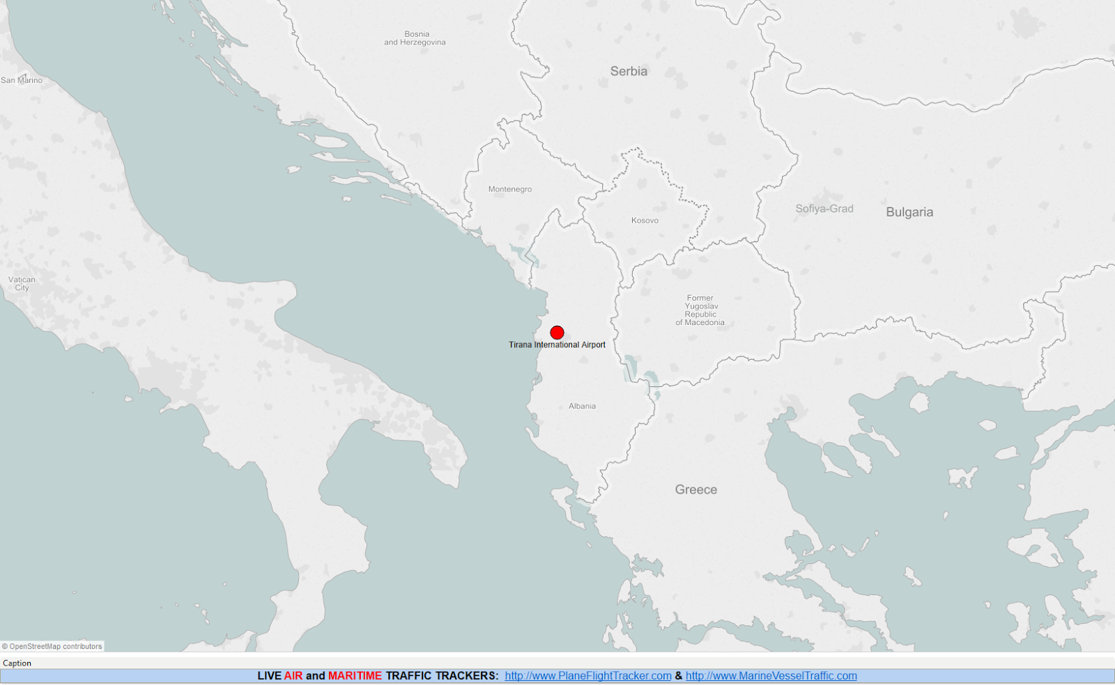 ALBANIA AIRPORTS MAP